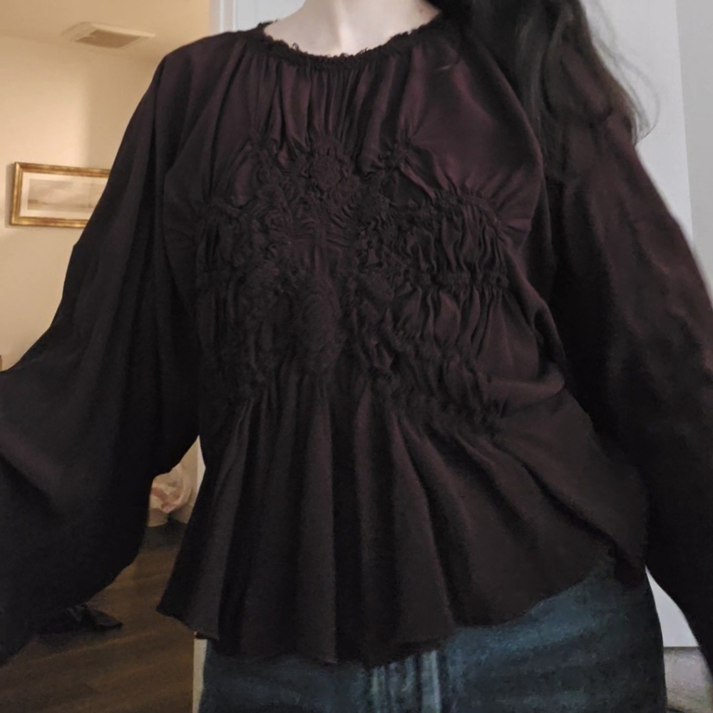Massimo Dutti Embroidered Blouse XS